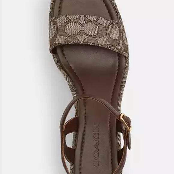 🤎 COACH- GALE WEDGE SANDAL IN SIGNATURE JACQUARD 🤎 - Picture 9 of 11